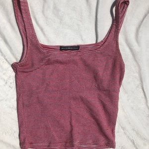 Brandy red/white striped shirt